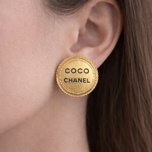 Chanel Gold Button Earrings